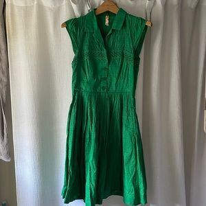 Maeve X Anthropologie Green Dress with Pockets